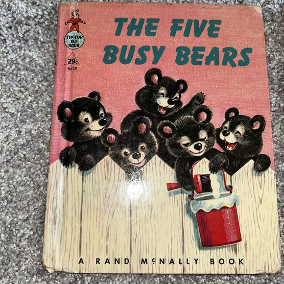 A Rand McNally Elf Books Growing up, The Five Busy Bear & Pets Vintage Kid Books - Picture 2 of 10